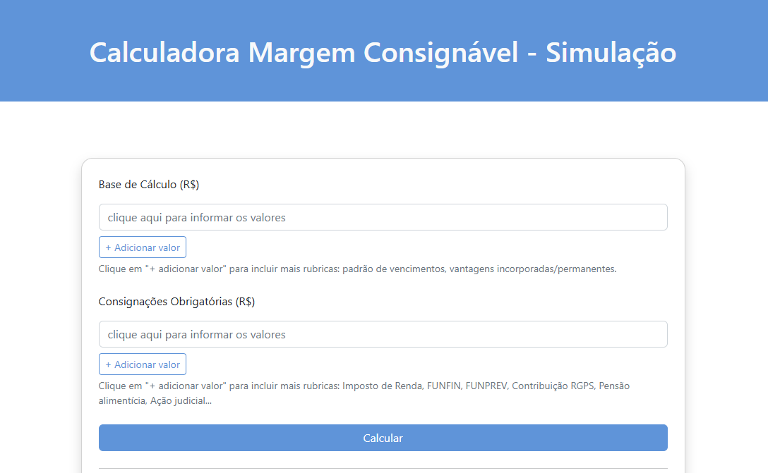Calculadora para medição própria do servidor